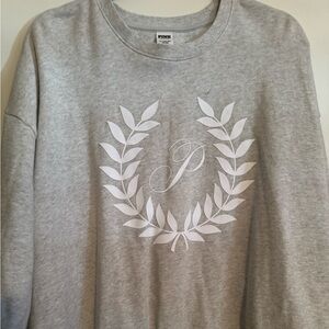 PINK Victoria's Secret Light Gray Crewneck Sweater